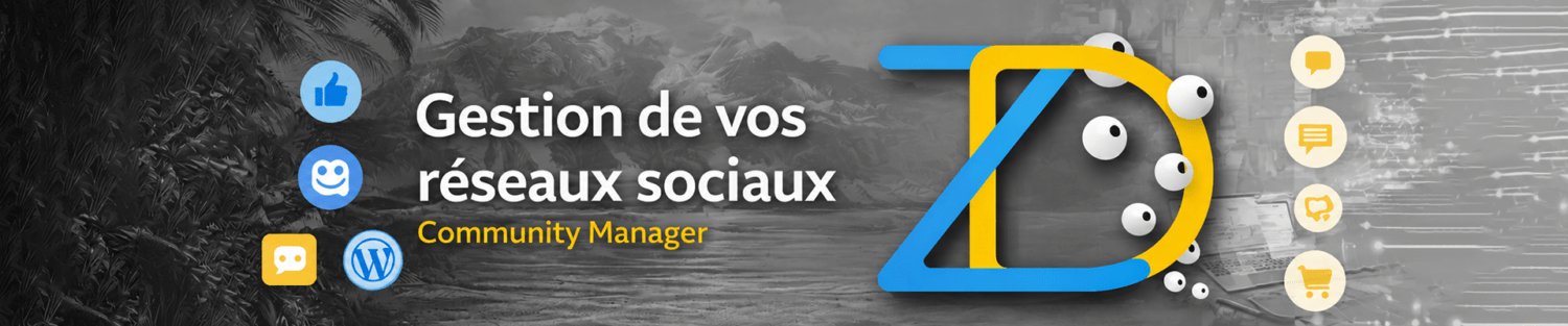 Création site internet, community manager réseaux sociaux, à La Réunion