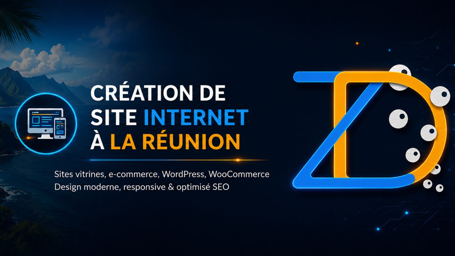 Création site internet, community manager réseaux sociaux à La Réunion